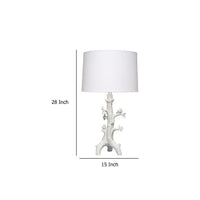 Sils Accent Table Lamp, Linen Shade, White Trunk Resin Base 28 Inch -BM334554