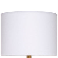Myn Table Lamp, 18 Inch, White Linen Drum Shade, Cream Leather Base -BM334555