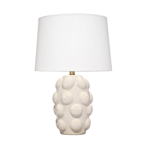 Lizy Accent Table Lamp, White Linen Shade, Bubble Ceramic Base 20 Inch -BM334558