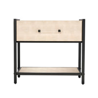 Caz Side Table, 1 Drawer, Black Frame, Faux Shagreen Leather, 26 Inch -BM334563