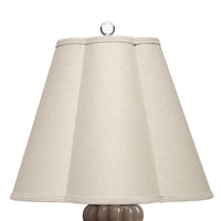 Aggy Accent Table Lamp, 23 Inch, Linen Scallop Shade, Taupe Glass Base -BM334567