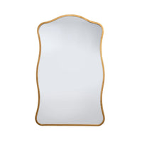 Ari Wall Mirror, 38 Inch, Brass Metal Wavy Frame, Hand Forged Iron -BM334571