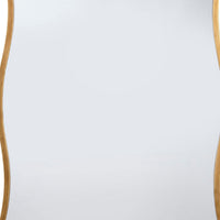 Ari Wall Mirror, 38 Inch, Brass Metal Wavy Frame, Hand Forged Iron -BM334571