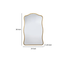 Ari Wall Mirror, 38 Inch, Brass Metal Wavy Frame, Hand Forged Iron -BM334571