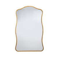 Ari Wall Mirror, 38 Inch, Brass Metal Wavy Frame, Hand Forged Iron -BM334571