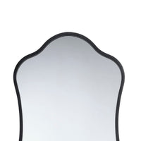 Ari Floor Mirror, 58 Inch, Black Metal Wavy Frame, Hand Forged Iron -BM334572