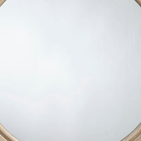 Riri Round Wall Mirror, 36 Inch Brown Wood Frame, Non Beveled Frame -BM334574