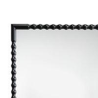 Perz Accent Wall Mirror, 24x36 Rectangular Beaded Frame, Forged Iron -BM334575
