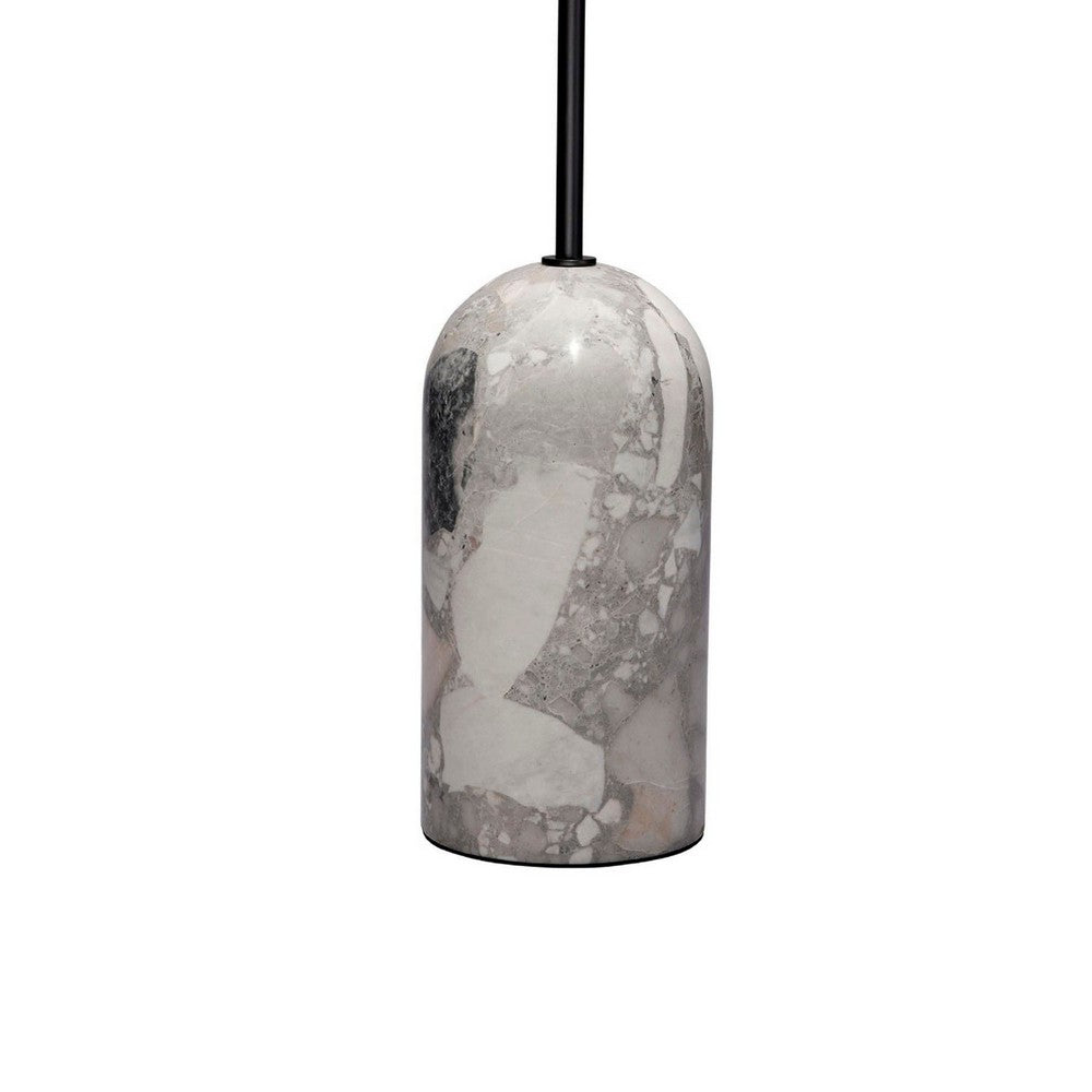Hely Accent Table Lamp, Linen Cone Shade, Travertine Stone 28 Inch -BM334579