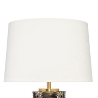 Wrix Accent Table Lamp, White Linen Shade, Ceramic Brown Base 29 Inch -BM334580