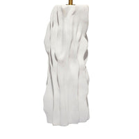 Sery Table Lamp, Linen Shade, Matte White Textured Ceramic 31 Inch -BM334581