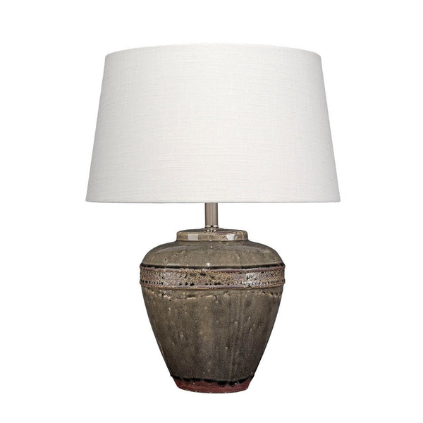 Avo Accent Table Lamp, White Linen, Antique Ceramic Design 25 Inch -BM334582