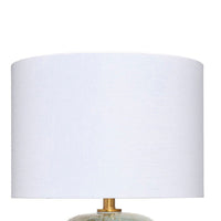 Sivy Accent Table Lamp, Linen, Round Abstract Ceramic Blue 26 Inch -BM334583