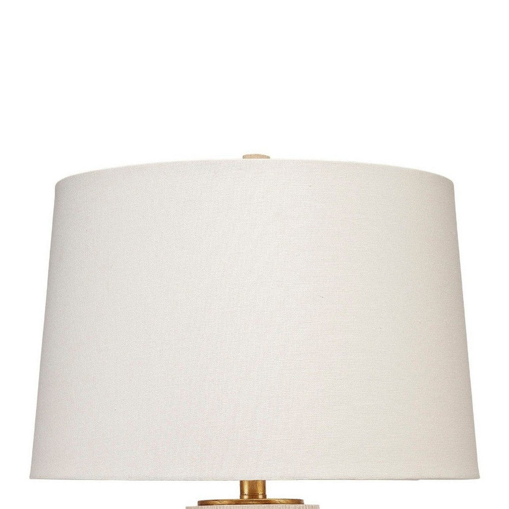 Disy Accent Table Lamp, Linen, Turned Sculptural Polyresin 30 Inch -BM334585