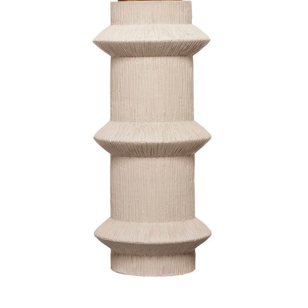 Disy Accent Table Lamp, Linen, Turned Sculptural Polyresin 30 Inch -BM334585