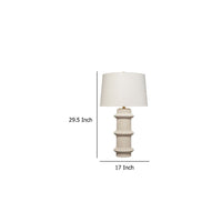Disy Accent Table Lamp, Linen, Turned Sculptural Polyresin 30 Inch -BM334585