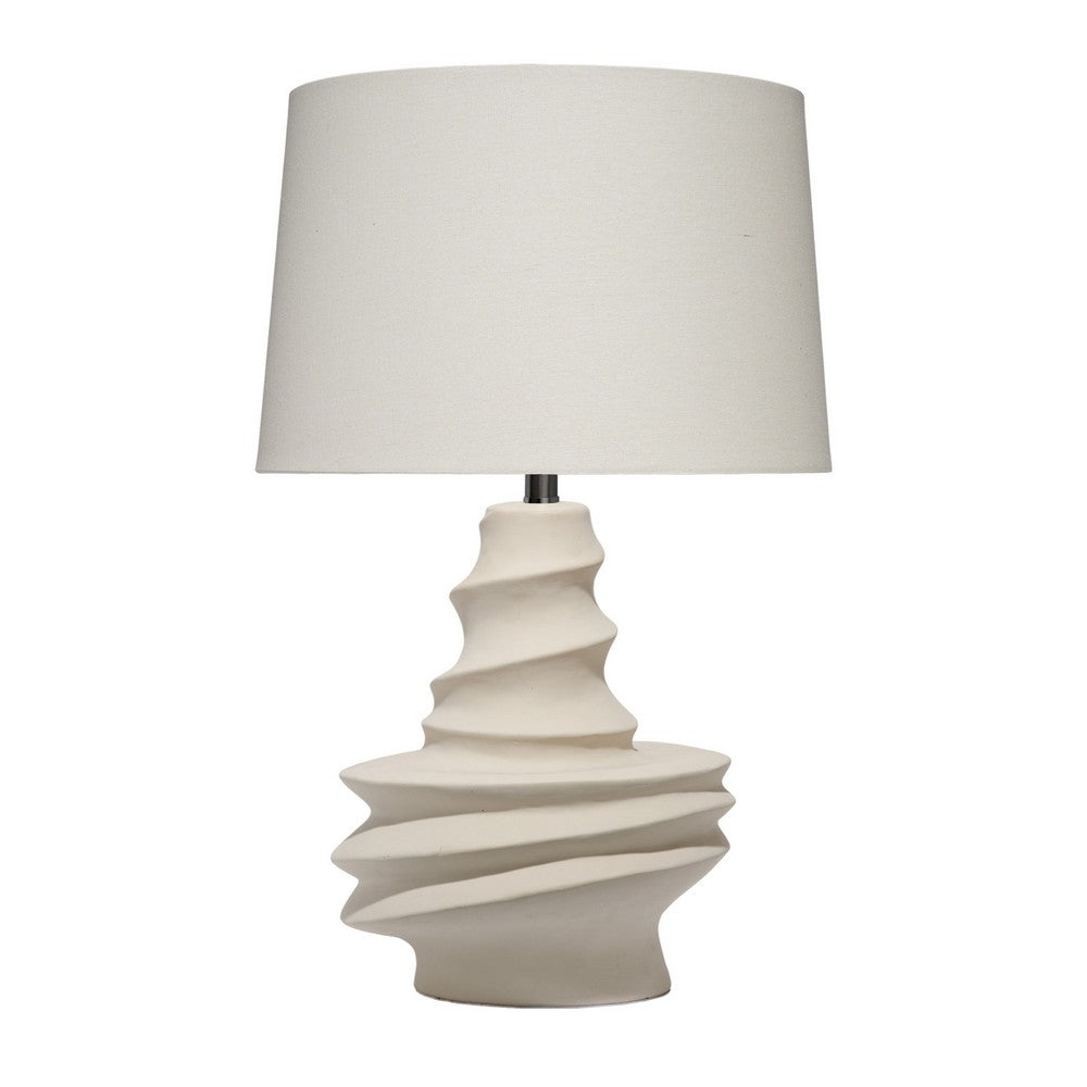 Liny Accent Table Lamp, Linen Shade, Modern Dynamic Ivory Base 29 Inch -BM334587