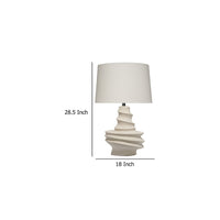 Liny Accent Table Lamp, Linen Shade, Modern Dynamic Ivory Base 29 Inch -BM334587