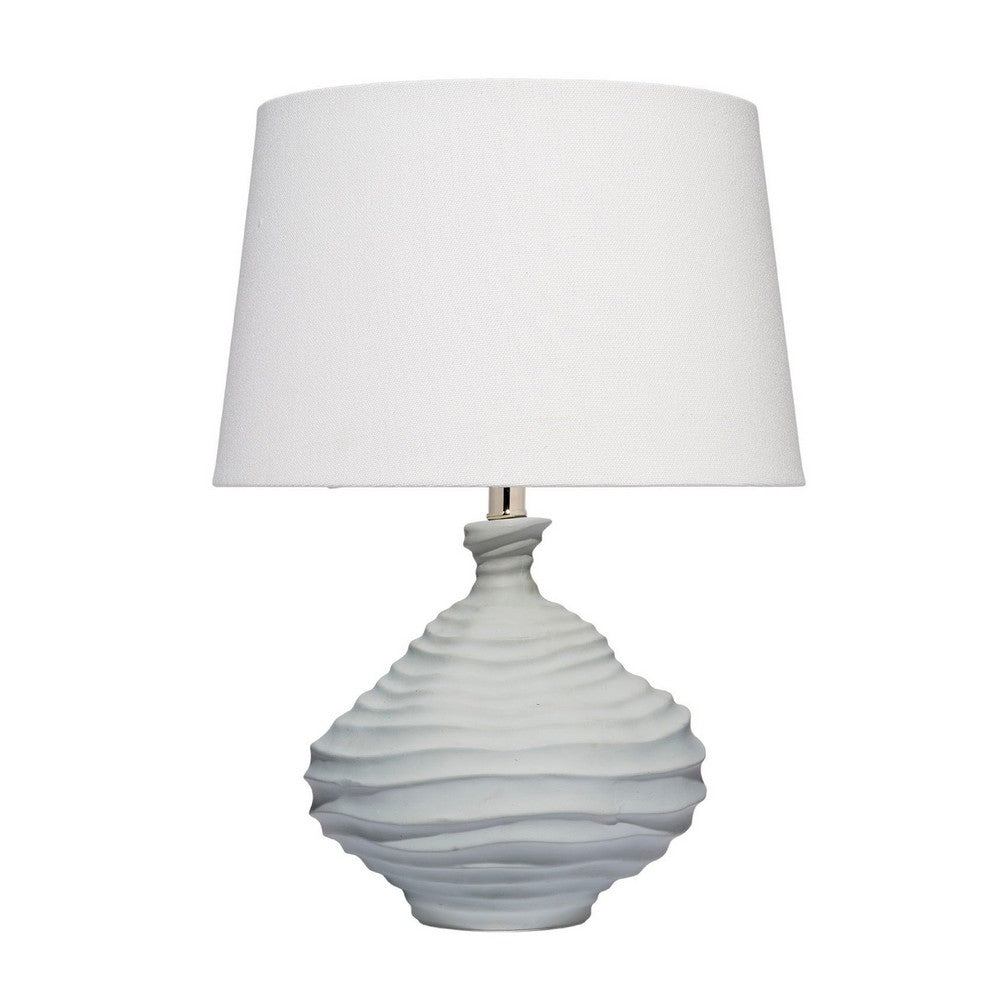 Ozy Accent Table Lamp, Linen Shade, Light Blue Turned Ceramic 23 Inch -BM334588