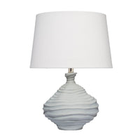 Ozy Accent Table Lamp, Linen Shade, Light Blue Turned Ceramic 23 Inch -BM334588