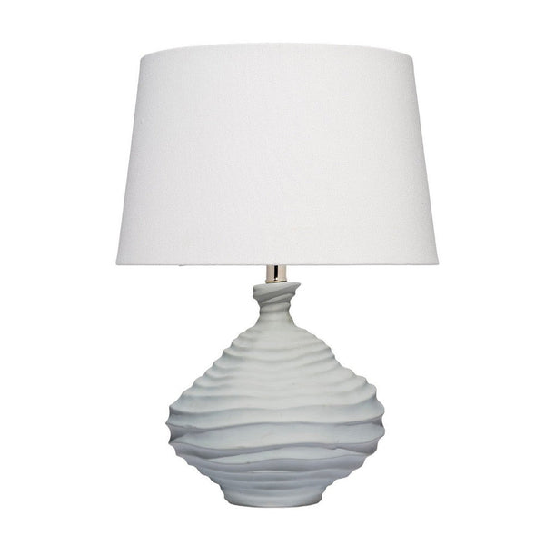 Ozy Accent Table Lamp, Linen Shade, Light Blue Turned Ceramic 23 Inch -BM334588