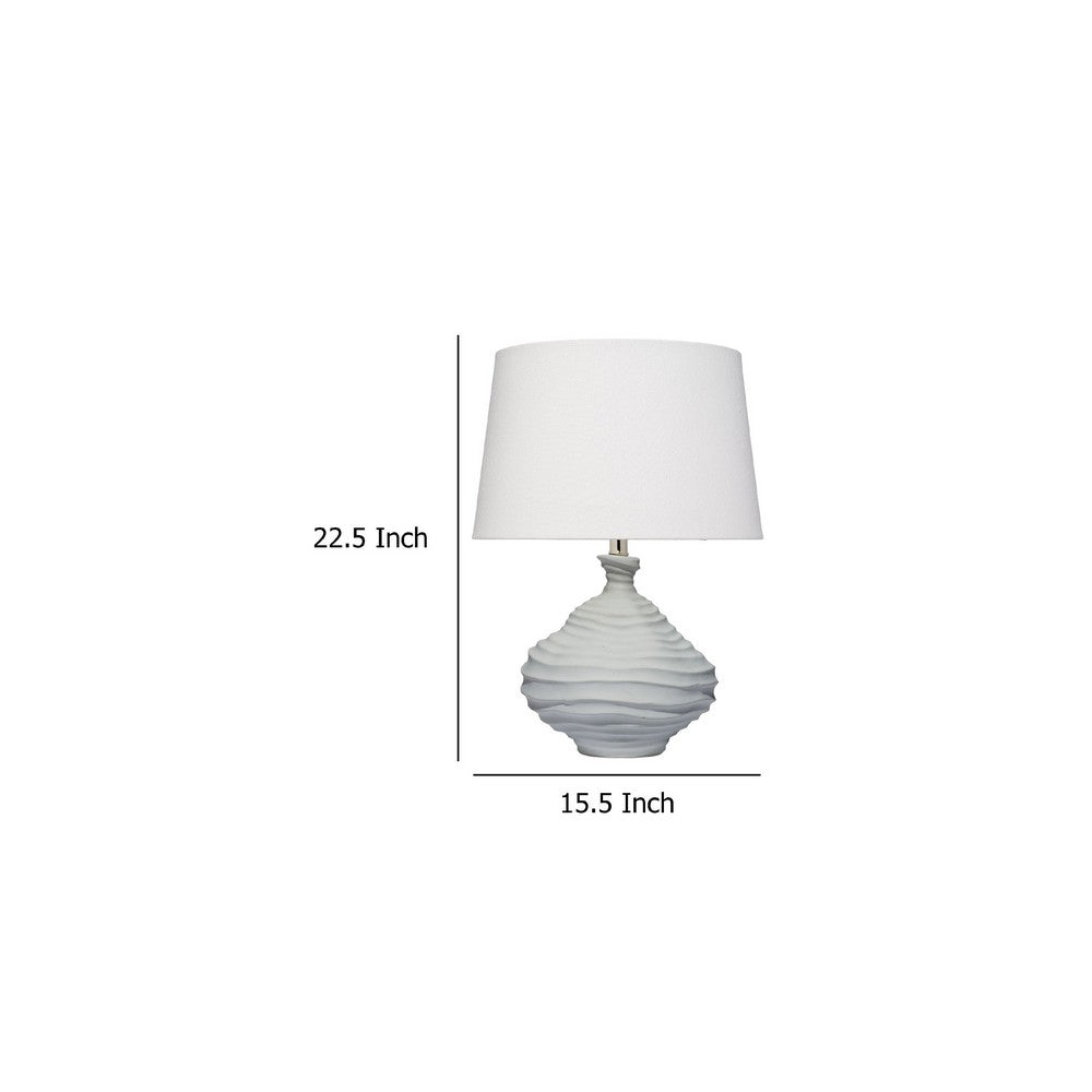 Ozy Accent Table Lamp, Linen Shade, Light Blue Turned Ceramic 23 Inch -BM334588