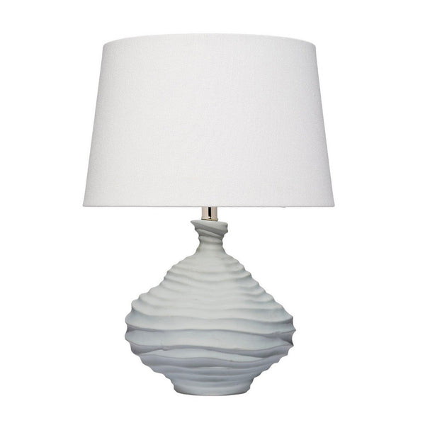Ozy Accent Table Lamp, Linen Shade, Light Blue Turned Ceramic 23 Inch -BM334588