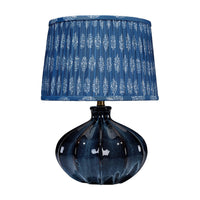 Resy Accent Table Lamp, Cotton Classic Royal Blue White Shade, 20 Inch -BM334589