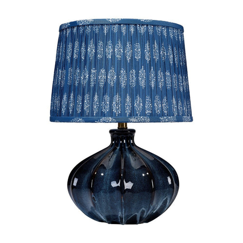 Resy Accent Table Lamp, Cotton Classic Royal Blue White Shade, 20 Inch -BM334589
