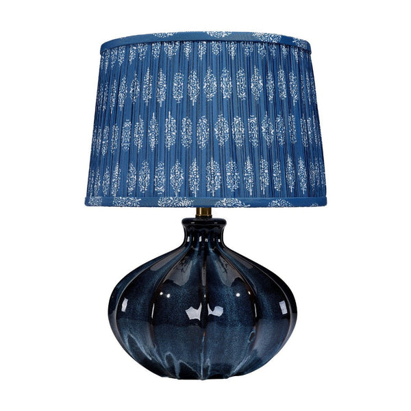 Resy Accent Table Lamp, Cotton Classic Royal Blue White Shade, 20 Inch -BM334589
