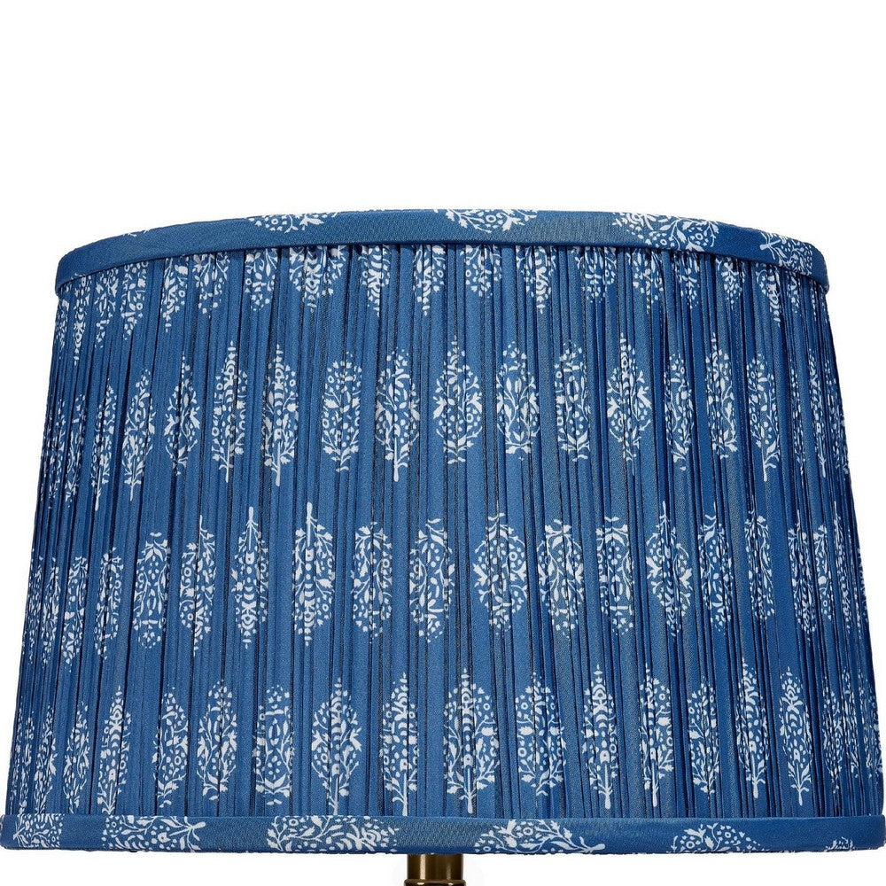 Resy Accent Table Lamp, Cotton Classic Royal Blue White Shade, 20 Inch -BM334589