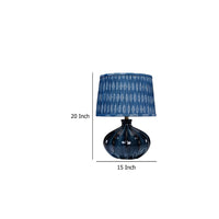 Resy Accent Table Lamp, Cotton Classic Royal Blue White Shade, 20 Inch -BM334589