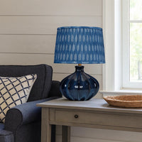 Resy Accent Table Lamp, Cotton Classic Royal Blue White Shade, 20 Inch -BM334589