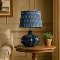 Resy Accent Table Lamp, Cotton Classic Royal Blue White Shade, 20 Inch -BM334589