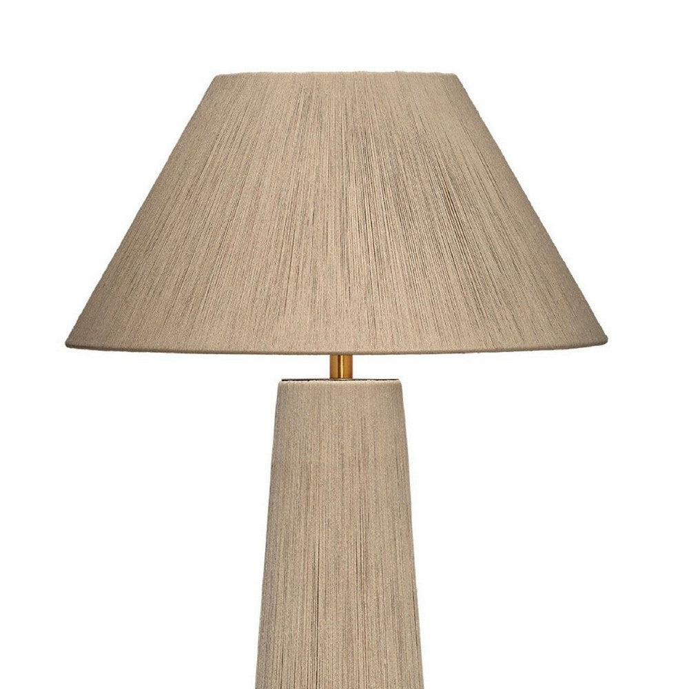 Teny Accent Floor Lamp, Tapered Shade, Brown Jute Wrapped Base 61 Inch -BM334590