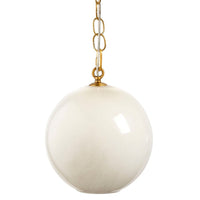 Tero Ceiling Pendant Light, Beige Blown Glass, Antique Brass, 12 Inch -BM334591