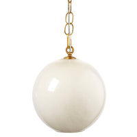 Tero Ceiling Pendant Light, Beige Blown Glass, Antique Brass, 12 Inch -BM334591