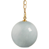 Tero Ceiling Pendant Light, Blue Blown Glass, Antique Brass, 12 Inch -BM334592
