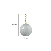 Tero Ceiling Pendant Light, Blue Blown Glass, Antique Brass, 12 Inch -BM334592