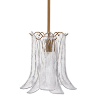 Kero Ceiling Lamp, Murano Style Clear Blown Glass Pendant, 12 Inch -BM334594