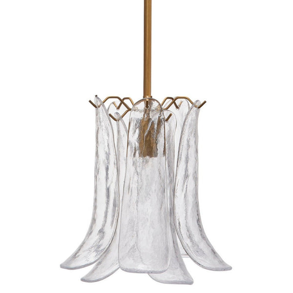 Kero Ceiling Lamp, Murano Style Clear Blown Glass Pendant, 12 Inch -BM334594