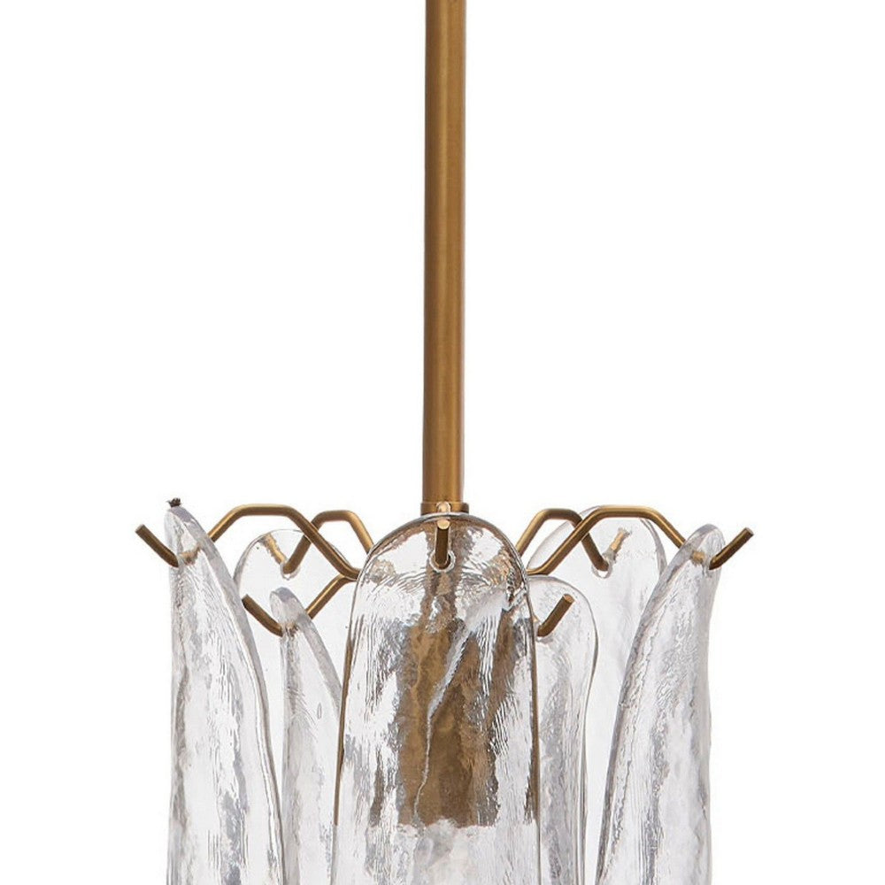 Kero Ceiling Lamp, Murano Style Clear Blown Glass Pendant, 12 Inch -BM334594