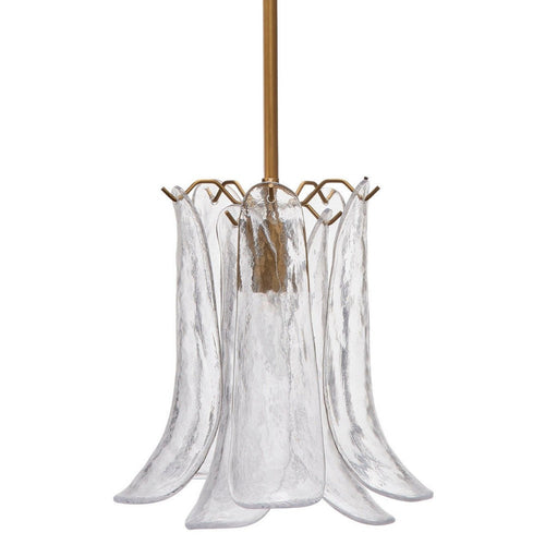Kero Ceiling Lamp, Murano Style Clear Blown Glass Pendant, 12 Inch -BM334594