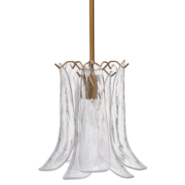 Kero Ceiling Lamp, Murano Style Clear Blown Glass Pendant, 12 Inch -BM334594