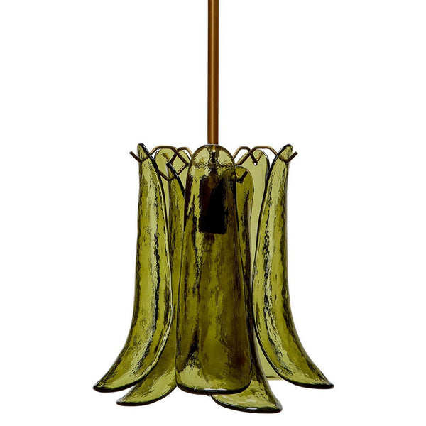 Kero Ceiling Lamp, Murano Style Green Blown Glass Pendant, 12 Inch -BM334595