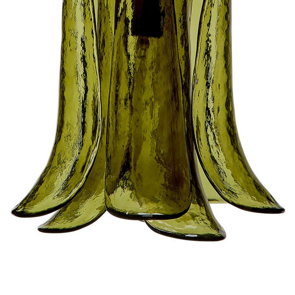 Kero Ceiling Lamp, Murano Style Green Blown Glass Pendant, 12 Inch -BM334595