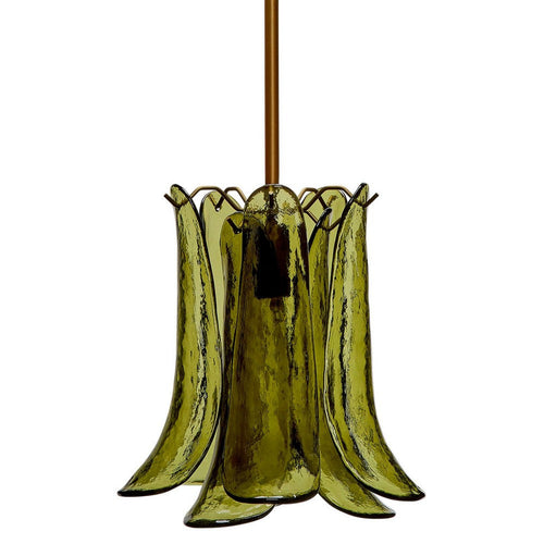 Kero Ceiling Lamp, Murano Style Green Blown Glass Pendant, 12 Inch -BM334595