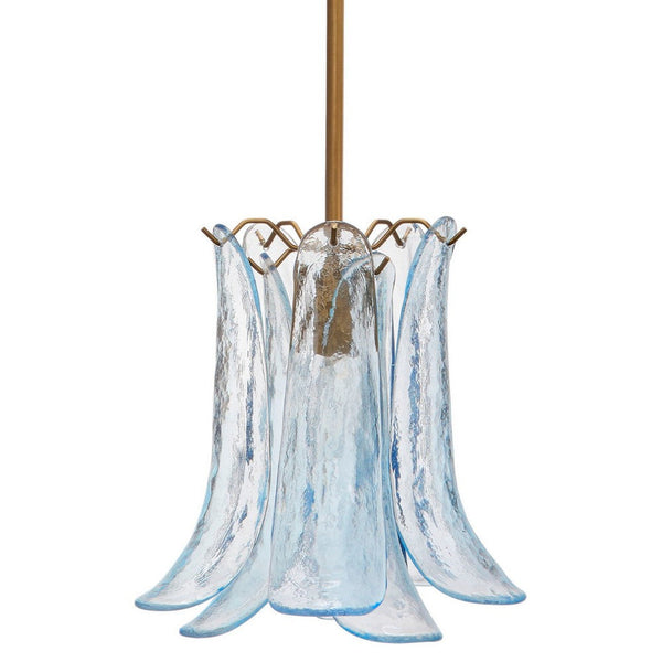 Kero Ceiling Lamp, Murano Style Sky Blue Blown Glass Pendant, 12 Inch -BM334596