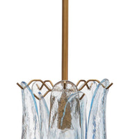 Kero Ceiling Lamp, Murano Style Sky Blue Blown Glass Pendant, 12 Inch -BM334596