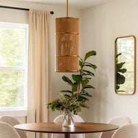 Dero Pendant Chandelier, Natural Brown Cotton Rope Woven, 10 Inch -BM334601